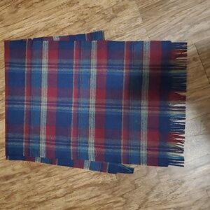 Vintage Pendleton plaid reversible wool scarf